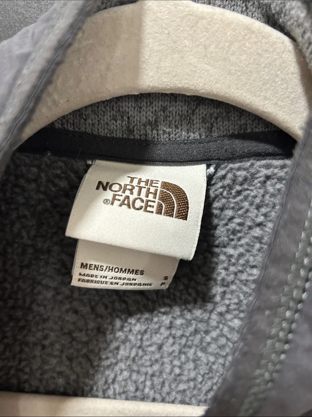 The North Face Heather Gray Fleece Jacket with Dark Trim
